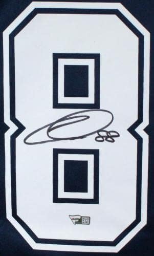 Детска риза CeeDee Lamb Каубои Navy Найки с автографи на играчите-Фанатици * Черни тениски NFL с автограф