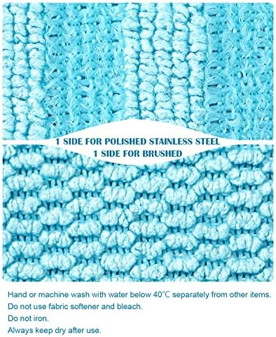 Кърпа за почистване на неръждаема стомана WEAWE, Висококачествен почистващ препарат от неръждаема стомана от микрофибър за битова техника,