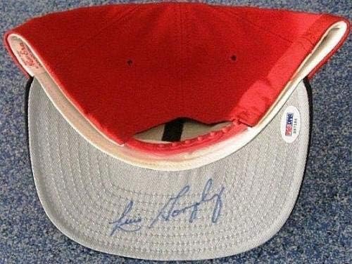 1990 Кълъмбъс Мадкэт подписа договор с капитан на Малката лига Луис Гонсалесом PSA/ DNA Auto - Каски и шапки на MLB с автограф