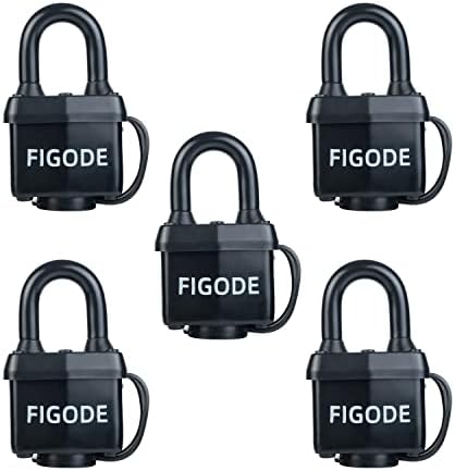 Комплект непромокаеми панти брави FIGODE от 5 опаковки, замък от ламинирана стомана с покритие, същите брави с ключ, ширина 1-9/16 инча, стандартна