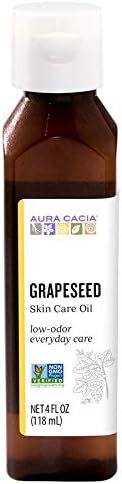 Масло за грижа за кожата от гроздови семена Aura Cacia | GC / MS Тестван за чистота | 118 мл (4 ет. унция)