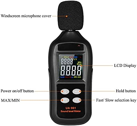 ZYZMH Цифров Измерител на Нивото на Звука LCD ДИСПЛЕЙ 35-135 db Уред За Измерване на силата на Звука Децибела Шум Контролен