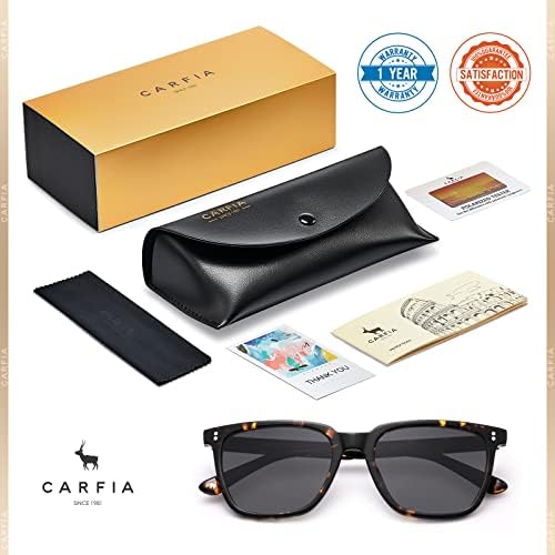 Carfia Ацетатные Мъжки Поляризирани Слънчеви Очила С UV-Защита В Ретро стил, Модни Стръмни Очила за Шофиране, Голф, Риболов CA5352
