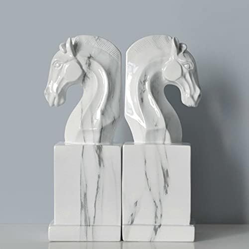 Поставка за книги със статуята на главата на коня Изделия от катран в Ретро стил, Подходящи за всекидневна, Офис и т.н. най-Добрият