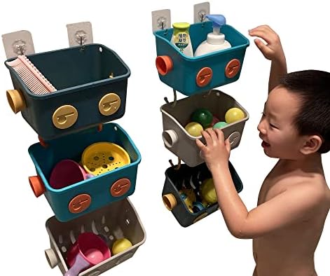 6 Бр. Количка-Органайзер за съхранение на играчки за баня, държач за играчки за баня, държач за играчки за баня, Цветни робот, Моделирующий