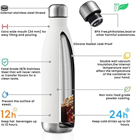 Спортна бутилка за вода MEWAY обем 25 грама, спортна бутилка за вода от Неръждаема стомана с вакуумна изолация, Запечатани бутилка за вода във формата на Кола с двойни ?
