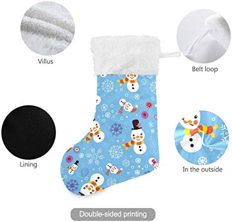 Коледни Чорапи ALAZA с шарени Коледен Снежен човек и Снежинки, Класически Персонализирани Големи Чулочные Украса за Семейни Тържества, декорация