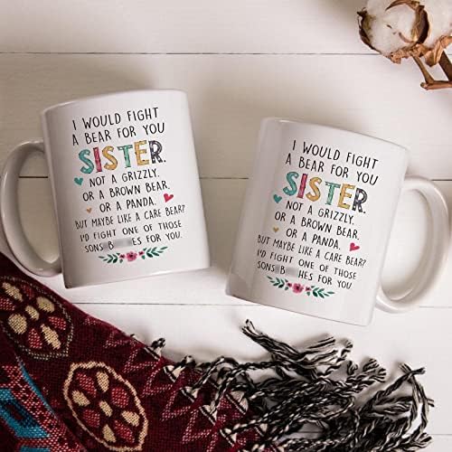 Подарък сестра Aurahouse, Подаръци на сестра ми за рождения ден от сестри - Аз ще се Мереше с Мечка заради Тебе, Сестринская чаша, Забавна Сестринская Чаша с Мечка, Подаръ