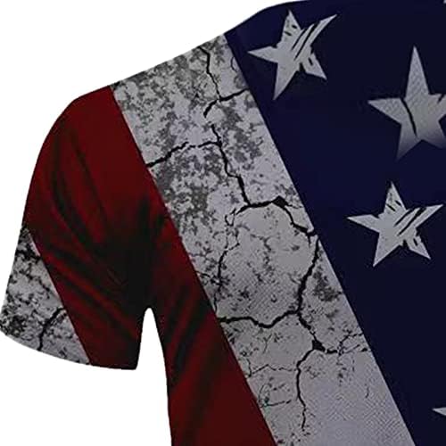 Тениска с принтом звезди и ленти за мъже, Американски флаг, Деня на Независимостта на САЩ, на 4 юли, Тениска, Тениски с къс
