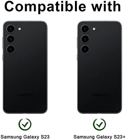 DEERLAMN [3 опаковки за Samsung Galaxy S23 / S23 + Plus Защитно фолио за обектива на камерата, твърдост 9H, Защита От надраскване, Лесна инсталация, Закалено стъкло-черно
