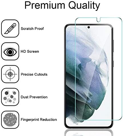 [3 + 3 опаковки] TAURI е Съвместим с Samsung Galaxy S21 Plus 5G с диагонал на екрана 6,7 инча, 3 опаковки, защитни фолиа,