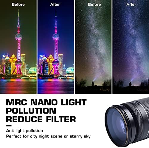 55 мм Прозрачен Естествен Нощен филтър, уменьшающий светлинното замърсяване Филтър с 18 Многослойно нанопокрытием /Оптично стъкло Шотта