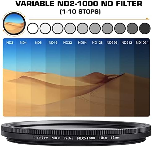 49 мм Променлив ND филтър за обектив на камерата | Регулируем ND2-ND1000 (1-10 спирки) | 18 Многослойно покритие / Оптично стъкло с HD Schott / Ультратонкая рамка / Гидрофобный | идеа