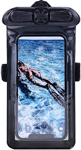 Калъф за телефон Vaxson, черен, съвместим с водоустойчив калъф Vsmart Active 3, суха чанта [без защитно фолио за екрана]