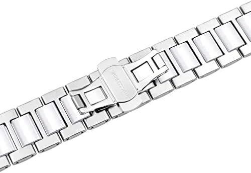 YISIWERA Керамични Въжета за часовника от неръждаема Стомана, Сребрист, Розов, Златист, Черен, бял, Син Гривна, Съвместим с Apple Watch