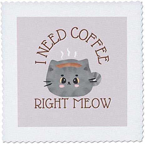 3. Креативна и уникална плоча I need coffee right meow - Quilt Squares (qs-363243-10)