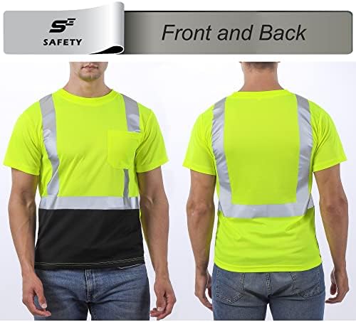 Мъжки ризи с по-добра видимост sesafety, Защитни Ризи със Светлоотразителни ивици Клас 2, Риза за строителни работи Hi Vis