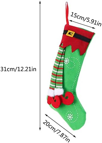 Коледни Чорапи, Дълги Чорапи, Класически Коледни Стоки, Коледни Чорапи, Крака, Украси за Коледната Елха, Чанта за шоколадови Бонбони,