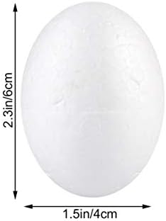 Sewroro Бял Декор 50 бр. Великденски Яйца от Стиропор за Бродирани Бели Яйца от Стиропор Гладка Смесени Яйца За Производство