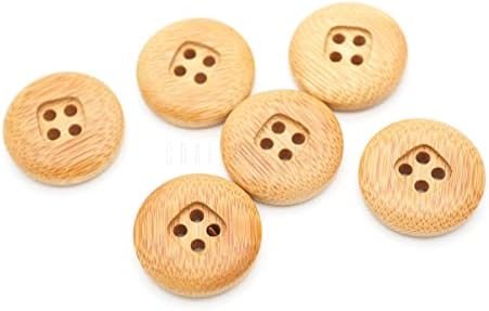 CRAFTMEMORE Бамбукови Копчета с 4 Дупки е Кръгла Дървена Пуговица за Шиене на Облекло DIY Crafts B70 (13 mm, 12 бр.)