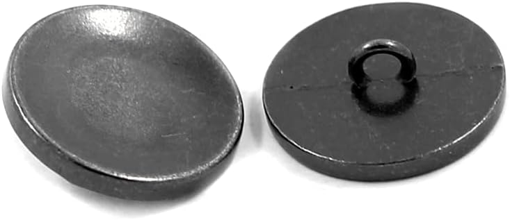 Bezel от 12 Броя Копчета с метална опашка с Вдлъбната повърхност. 20 mm (3/4 инча) (Gun metal)