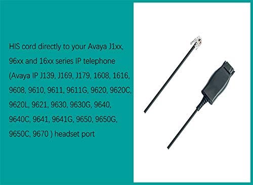Слушалки Avaya HD Voice с адаптер HIS Съвместима с модели IP телефони Avaya серии 1600, 9600, J100, плюс 3,5-мм адаптер за смартфон