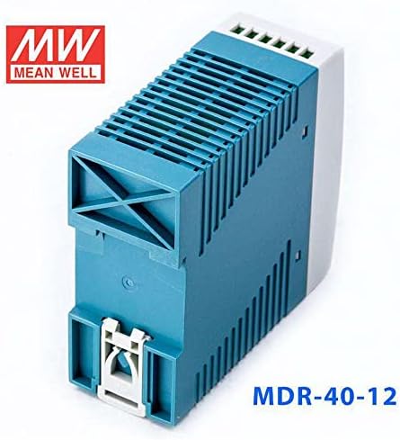 MW Mean Well Пластмасов корпус MDR-40W-12/24/48/5V Ултра-промишлен източник на хранителни вещества от клас I, с един изход към DIN релса AC-DC (MDR-40-12)