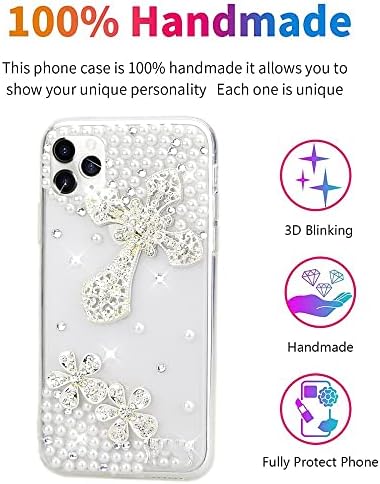 Елегантен калъф за телефон AS-Zeke серията Cross Flowers Handmdae Дизайн, Съвместим с iPod touch 7-то поколение 4.0 инча 2019 - Сребърен