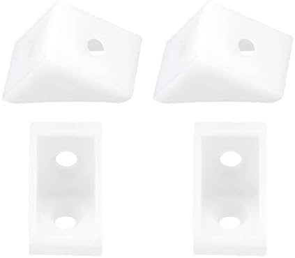 Пластмасови ъглови скоби DTGN 20x20x15 мм (ДхШхВ) - 100 бр. - Идеални за ремонт на мебели - Правоъгълна скоба L-образна форма с 2 дупки - Бял