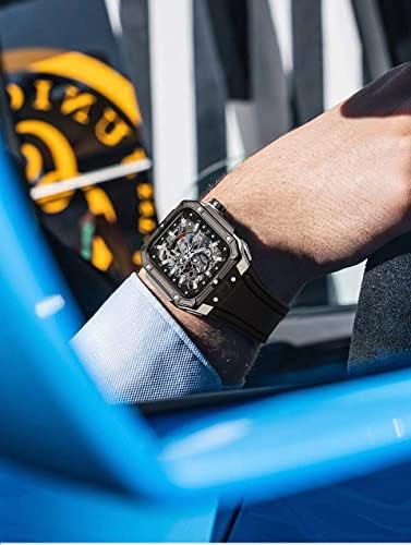 EKINS Titanium Watch Band министерството на отбраната Kit， за Apple Watch 6 5 4 SE 44 мм Корпус От Авиационен Титанова Сплав + Каишка от Каучук Вграден Каишка За часовник iWatch 6 5 4 SE актуали