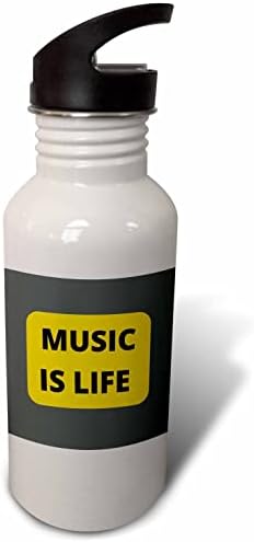Колекция 3dRose Marileah - Музика - Текст - Music is Life - Бутилки за вода (wb-371049-2)