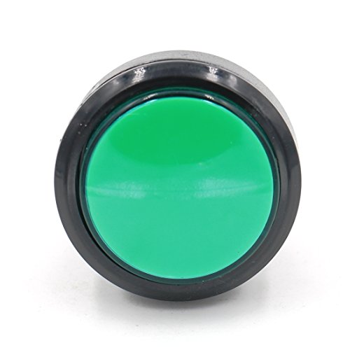 Baomain Кръгъл Бутон SPDT Микропереключатель Аркадна Игра 36 мм Със Зелена Подсветка на Миг