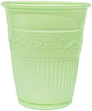 Еднократни пластмасови чаши Dukal. Опаковка от 50 Зелени пластмасови контейнери по 5 грама с тисненой дръжка. Чаши за пиене, за болници,