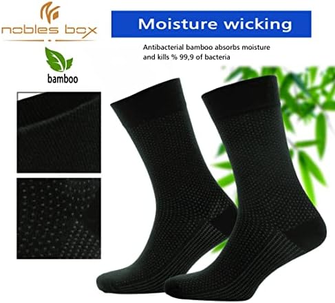 Бамбукови чорапи NoblesBox, Натурални, Удобна, Мека, Елегантна За мъжете, За жените рокля или ежедневни обувки (4 опаковки)