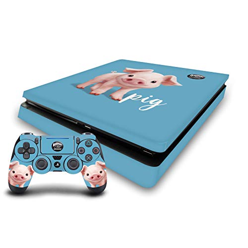 Дизайн на своята практика за главата Официално Лицензиран Animal Club International Винилови стикери с Мордочками Прасета, чанта за игра кожа, Съвместим с конзола Sony PlayStation 4 PS4