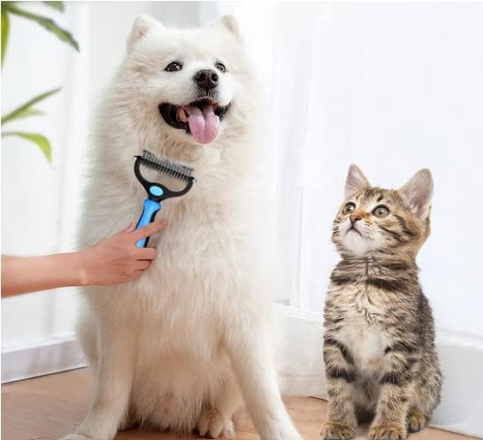Двустранен Гребен за Отстраняване на Грунд за Кучета и Котки, Доста Широка Четка За грижа за домашни любимци