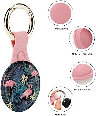 Тропически модел с фламинго, държач за ключодържател с въздушна маркирани с, защитен калъф от TPU, hang-локатор за чантата си, багаж, домашни