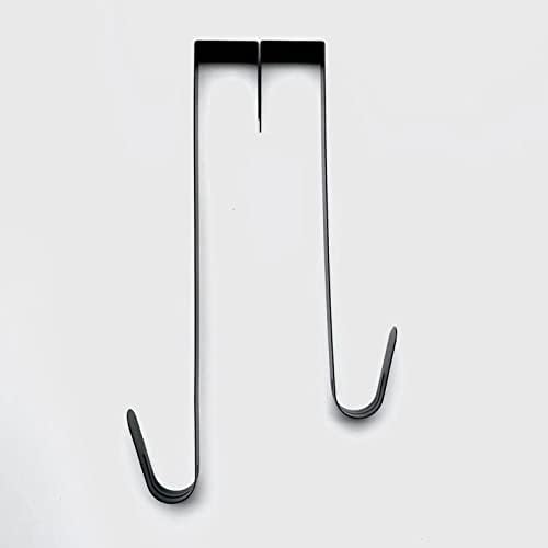 Градинска стойка за гирлянди от тънък метал AOOF, Ваканционни имоти закачалка за предната или на задната врата (Черна, 14,96 инча) 38 см черен