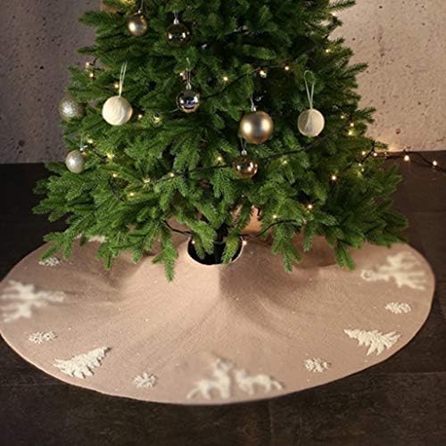 Поли за Коледно GYH 48-инчов пола за Коледната елха, 3D Вязаный Подложка във формата на Снежинки, Дебела пола във вид на елхи за украса