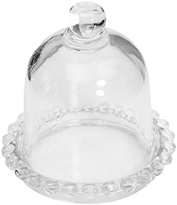 Стъклена Чиния Luxshiny Beed с куполна капак Стъклен Свещник с куполна капак за торта дамска шапка клош на Кутията за торта с