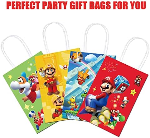 16 БР. Подарък Пакети за парти за Рожден Ден Super Bros, Подаръчни Пакети за парти за Рожден Ден с Анимационни герои Брато, Подаръчни пакети с бонбони за партита Super Bros, Дек