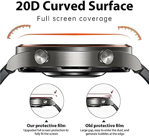 Защитно фолио за смарт часовници на Garmin Venu 2S, 3 бр, с 3D леко извит ръб, защитно фолио (не от закалено стъкло) [Прозрачно HD] [Пълно покритие] [Защита от надраскване] [Ултра