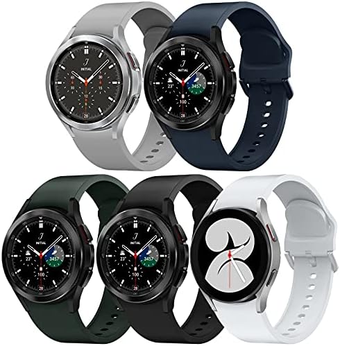 GrTrees 5 Опаковки ремъците, Съвместим с Samsung Galaxy Watch 4 40 мм 44 мм/ Galaxy Watch 4 Classic 46 мм 42 мм, 20 мм Регулируеми