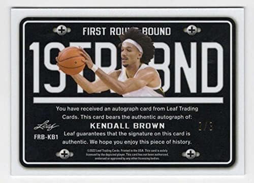 KENDALL BROWN RC AUTO 2021-22 Автомобили от ламарина / 3 1STRDBND Розов Кристал #FRB идентификационен-KB1 НОВ NM +-MT + Баскетболно Дъга NBA NCAA