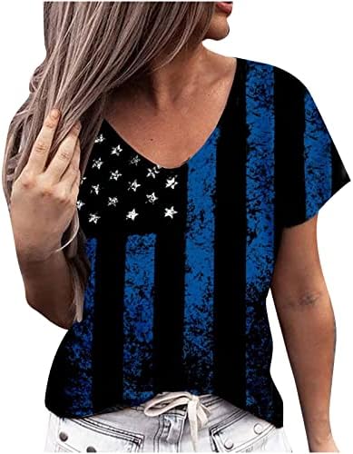 Жените Риза Есен-Летни Дрехи Y2K От Памук с Къс Ръкав и Дълбоко V-образно деколте, Графична Ежедневна Блуза, Риза за Дами AF AF