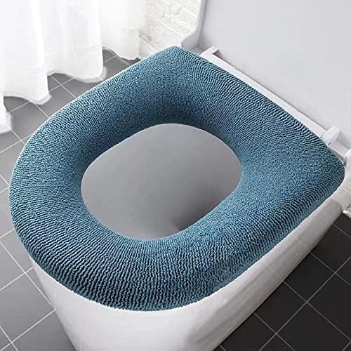 Възглавница за седалката на тоалетната чиния от 2 опаковки - Топла и мека, по-дебели калъф за седалка, тоалетна за баня, Лесна Инсталация,