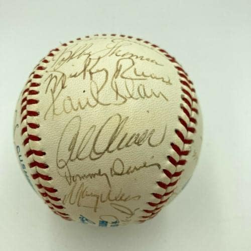 1991 Горна палуба на играта Heroes бейзбол HOF Multi Signed Baseball JSA COA - Бейзболни топки с автографи