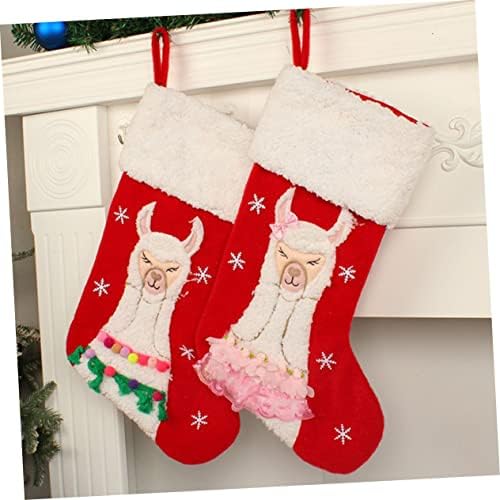 Чорапи с шоколадови бонбони от Алпака YARNOW, Подаръчни пакети за Дядо Коледа, Коледен Декор, Мультяшные Чорапи, Висулка във формата на Елхи,