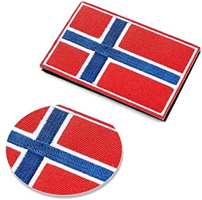 4 бр. Ленти с норвежки флаг, бродирани нарукавная обогатяване с плетене на една кука и линия, флаг, Тактически Ленти за раници, шапки, Дрехи, якета.