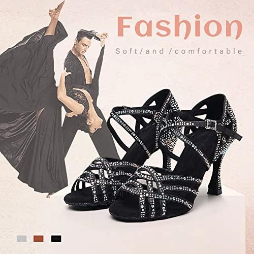 TINRYMX/ Дамски Обувки за латино танци с отворени пръсти, украсени с Пайети и Препратка Джапанки, Обувки за балет партита, модел-YCL429